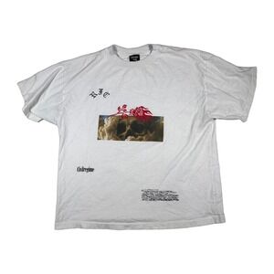 Civilregime White RFC Skull Rose Graphic T Shirt Medium Mens